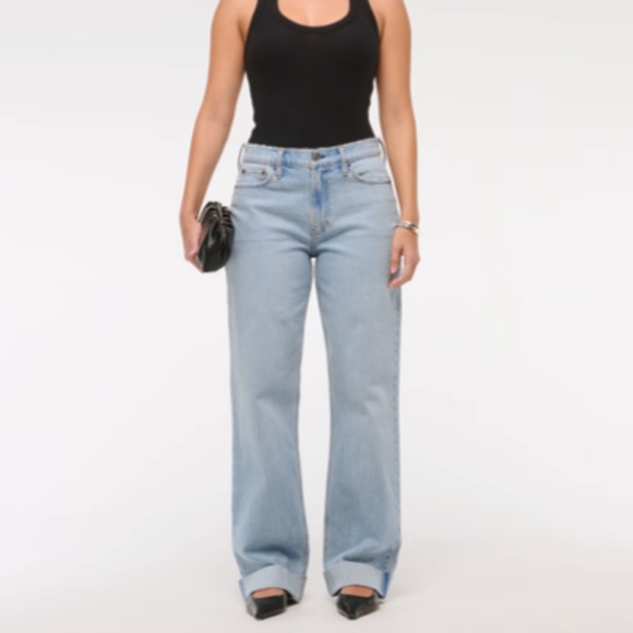 NWT A&F Curve Love Low Rise Baggy Jean - Picture 1 of 10